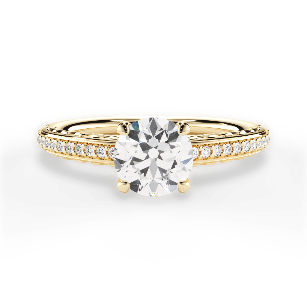 Caroline Round Cut Lab Grown Diamond 18Kt Yellow Gold Engagement Ring