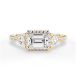 Kara Emerald Cut Lab Grown Diamond 18Kt Yellow Gold Engagement Ring