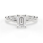 Charlotte Emerald Cut Lab Grown Diamond Platinum Engagement Ring