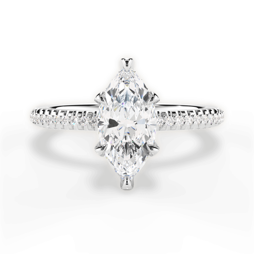 Helen Marquise Cut Lab Grown Diamond Platinum Engagement Ring