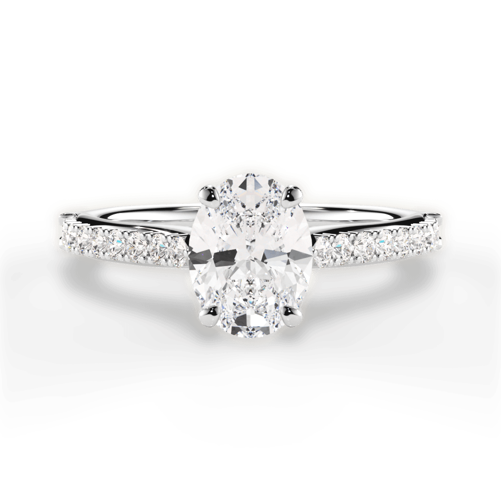 Frances Oval Cut Lab Grown Diamond Platinum Engagement Ring