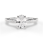 Frances Oval Cut Lab Grown Diamond 18Kt White Gold Engagement Ring