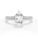 Gail Marquise Cut Lab Grown Diamond 14Kt White Gold Engagement Ring