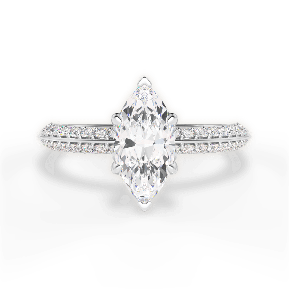 Gail Marquise Cut Lab Grown Diamond Platinum Engagement Ring