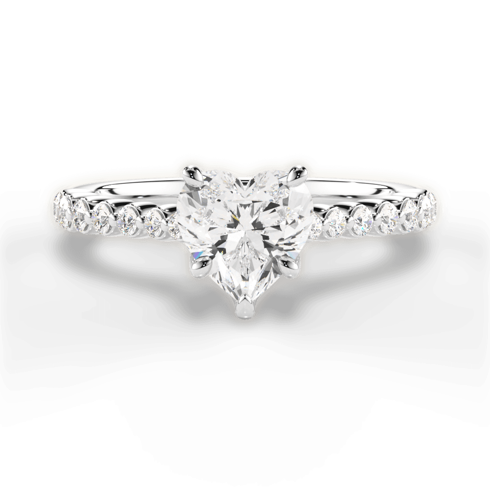 Dana Heart Cut Lab Grown Diamond Platinum Engagement Ring