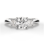 Dorothy Round Cut Lab Grown Diamond 14Kt White Gold Engagement Ring