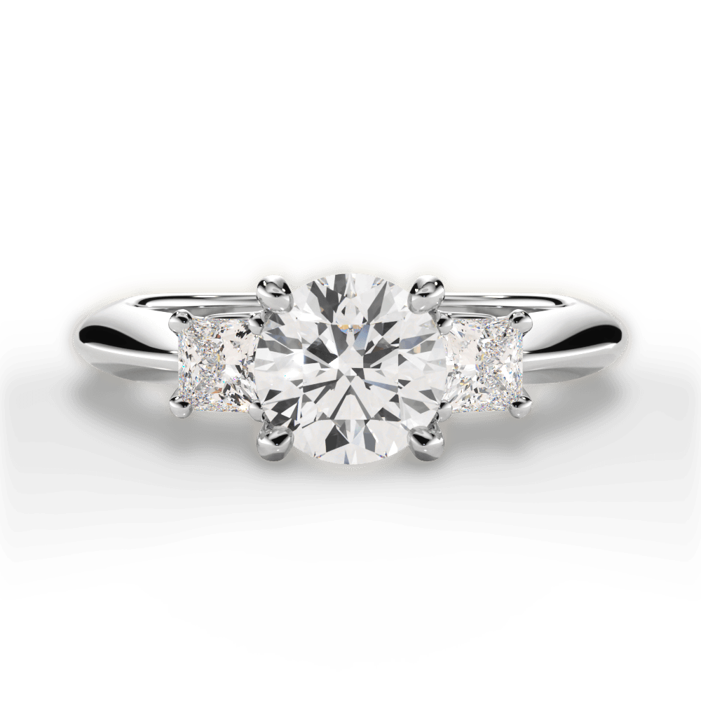 Dorothy Round Cut Lab Grown Diamond 14Kt White Gold Engagement Ring