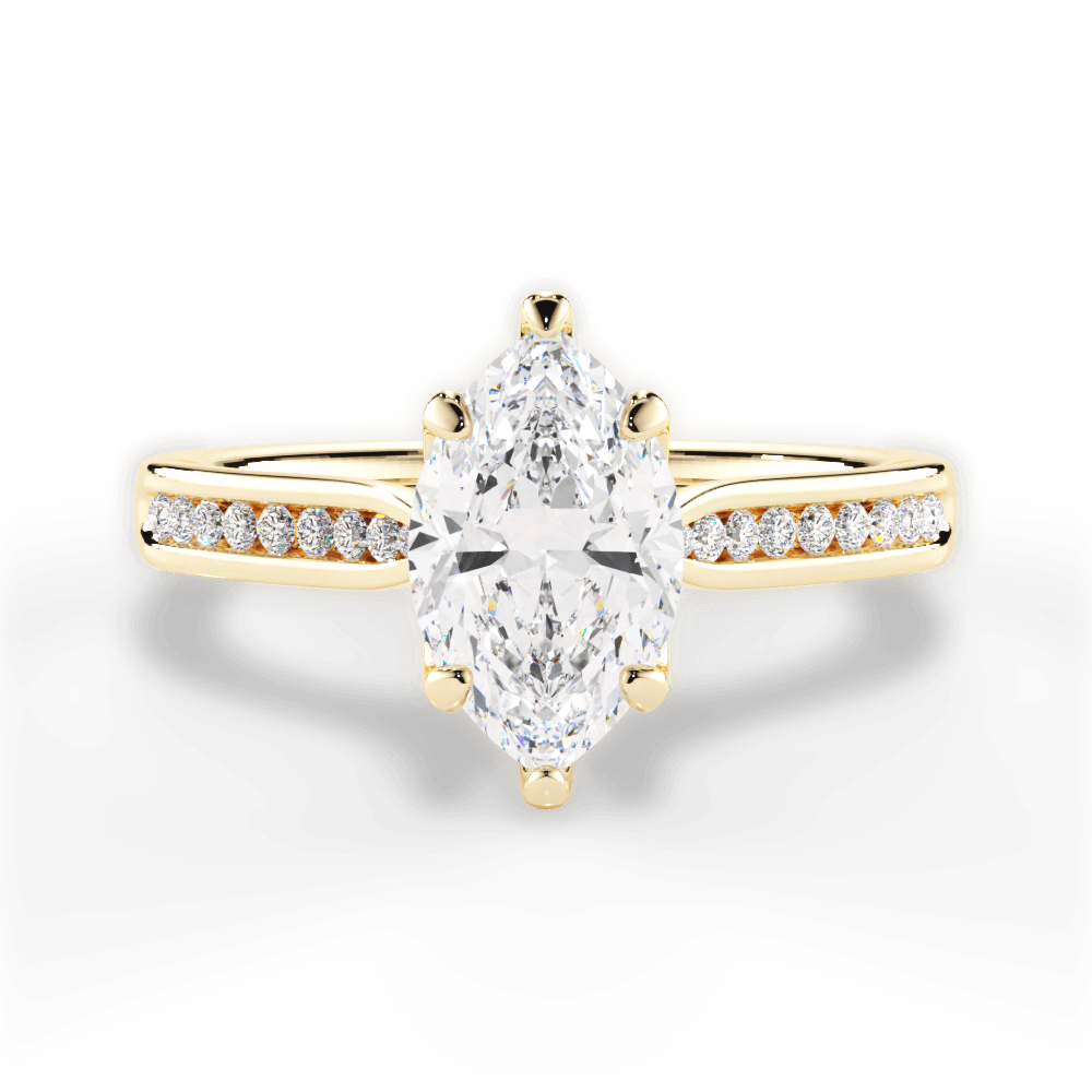 Elena Marquise Cut Lab Grown Diamond 18Kt Yellow Gold Engagement Ring
