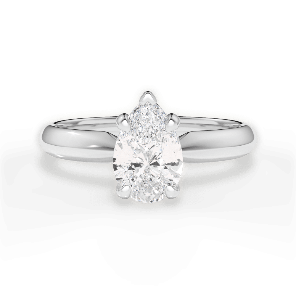 Amanda Pear Cut Lab Grown Diamond 14Kt White Gold Engagement Ring