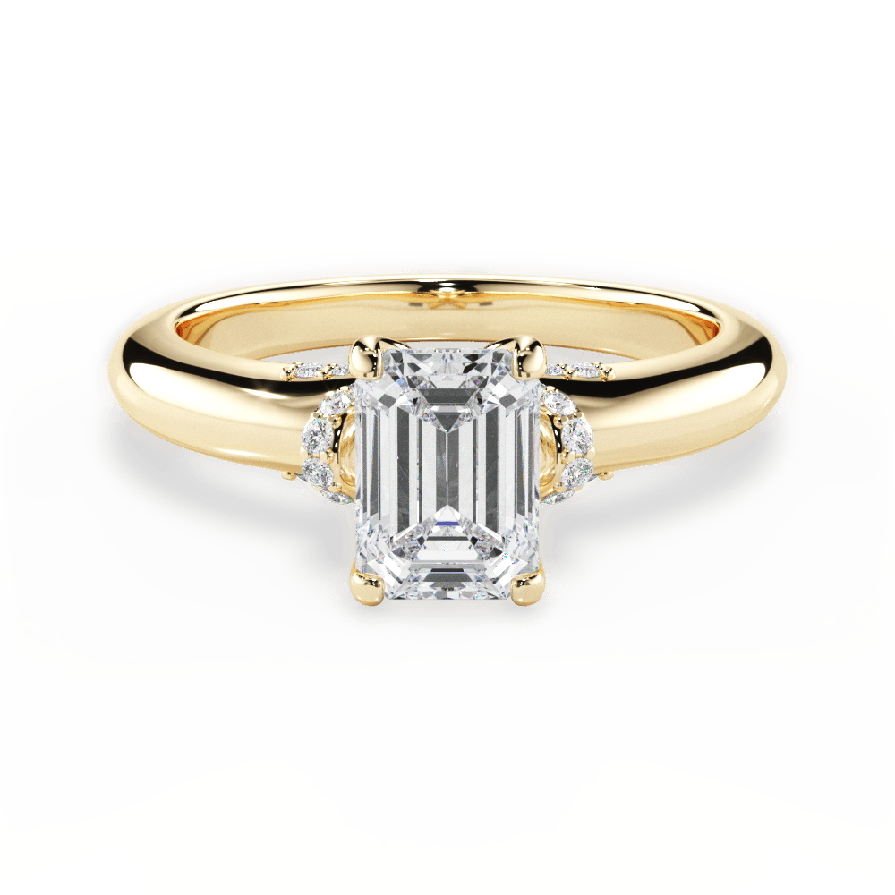 Florence Emerald Cut Lab Grown Diamond 18Kt Yellow Gold Engagement Ring
