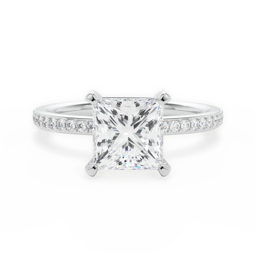 Janice Princess Cut Lab Grown Diamond 18Kt White Gold Engagement Ring
