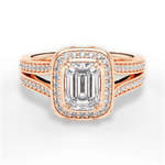 Mackenzie Emerald Cut Lab Grown Diamond 18Kt Rose Gold Engagement Ring