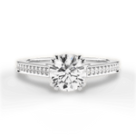 Denise Round Cut Lab Grown Diamond 14Kt White Gold Engagement Ring