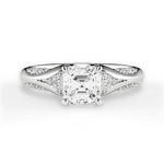 Isabel Asscher Cut Lab Grown Diamond 14Kt White Gold Engagement Ring