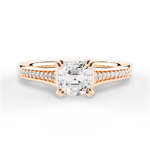 Delia Asscher Cut Lab Grown Diamond 18Kt Rose Gold Engagement Ring