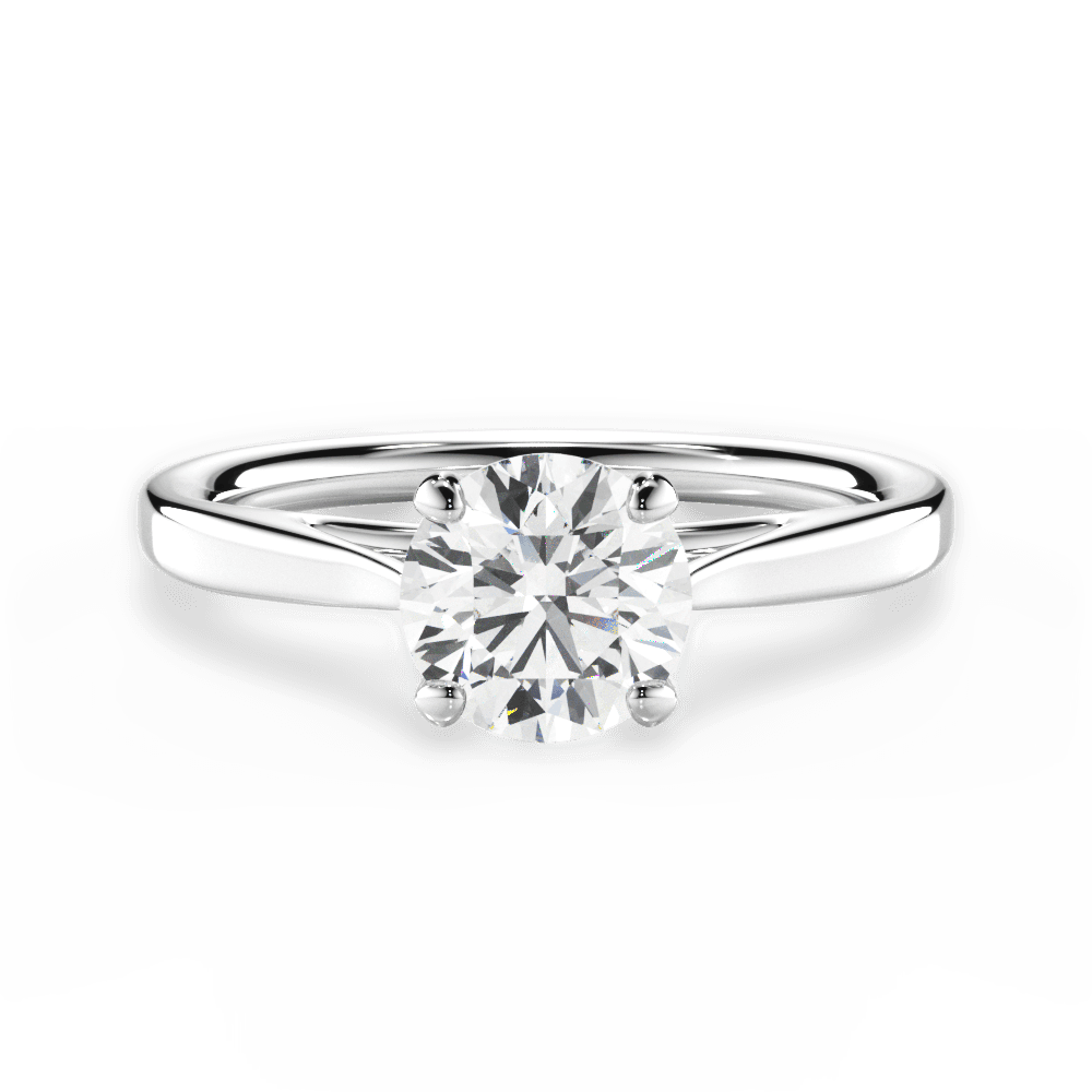 Angie Round Cut Lab Grown Diamond Platinum Engagement Ring