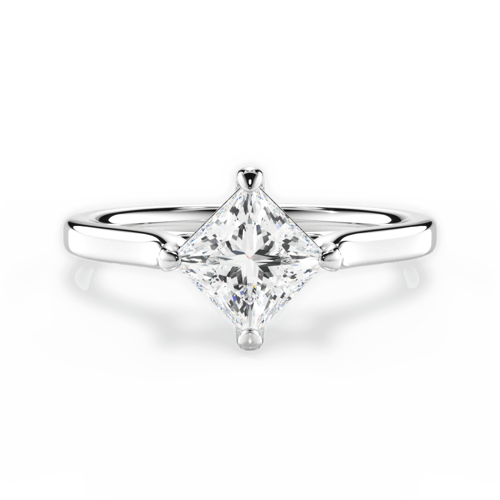 Bernadette Princess Cut Lab Grown Diamond Platinum Engagement Ring
