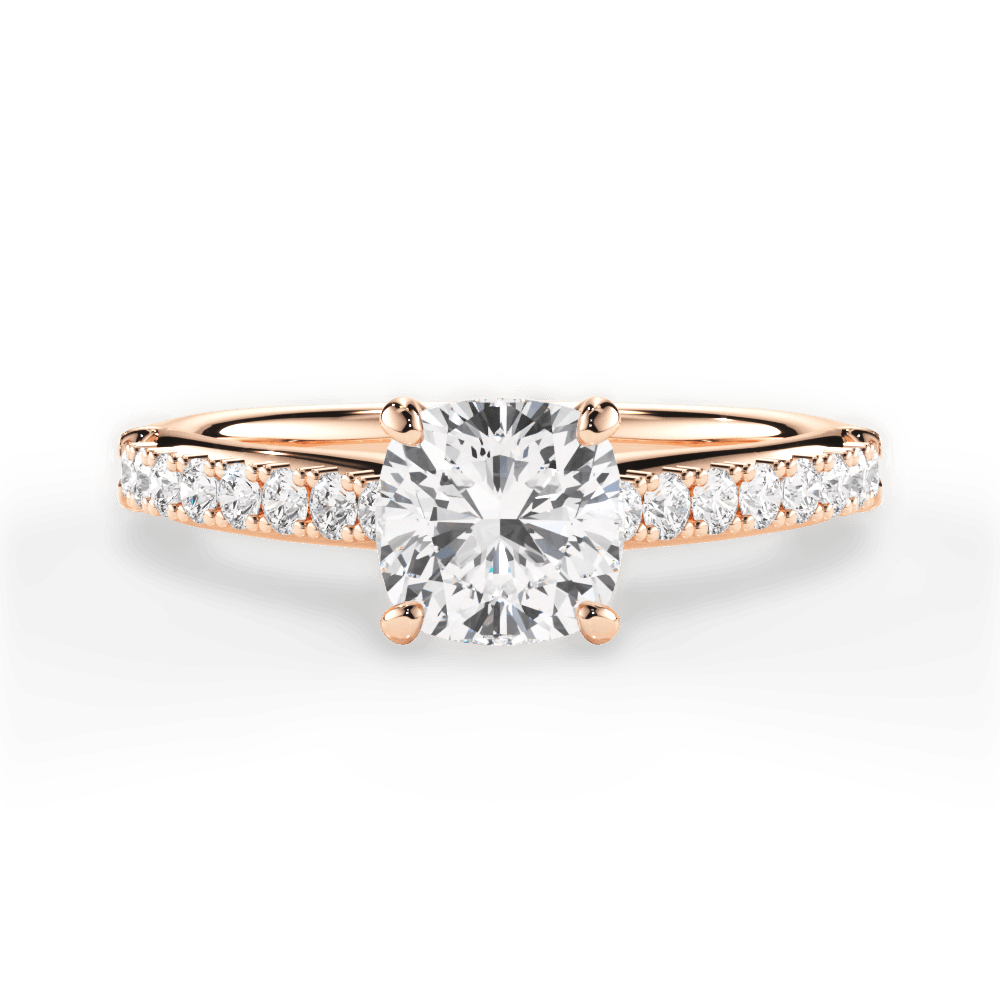 Elizabeth Cushion Cut Lab Grown Diamond 18Kt Rose Gold Engagement Ring
