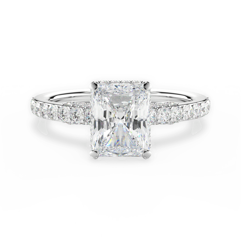 Laura Radiant Cut Lab Grown Diamond Platinum Engagement Ring