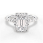 Ingrid Emerald Cut Lab Grown Diamond 18Kt White Gold Engagement Ring