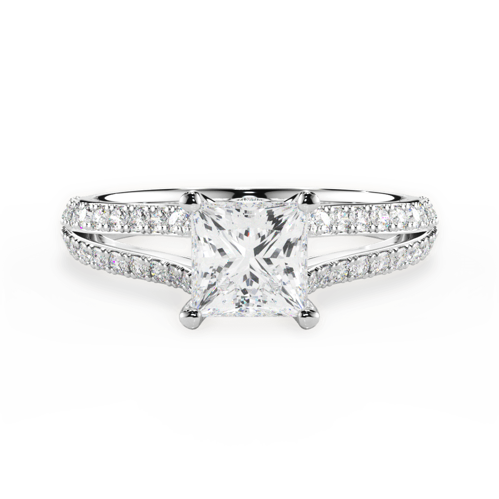 Kendra Princess Cut Lab Grown Diamond 14Kt White Gold Engagement Ring