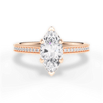 Janet Marquise Cut Lab Grown Diamond 18Kt Rose Gold Engagement Ring