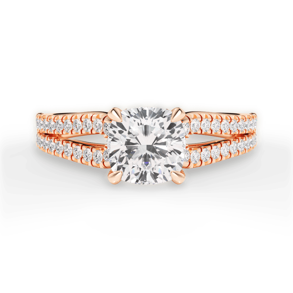 Jessica Cushion Cut Lab Grown Diamond 18Kt Rose Gold Engagement Ring