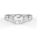 Gabriela Asscher Cut Lab Grown Diamond 14Kt White Gold Engagement Ring