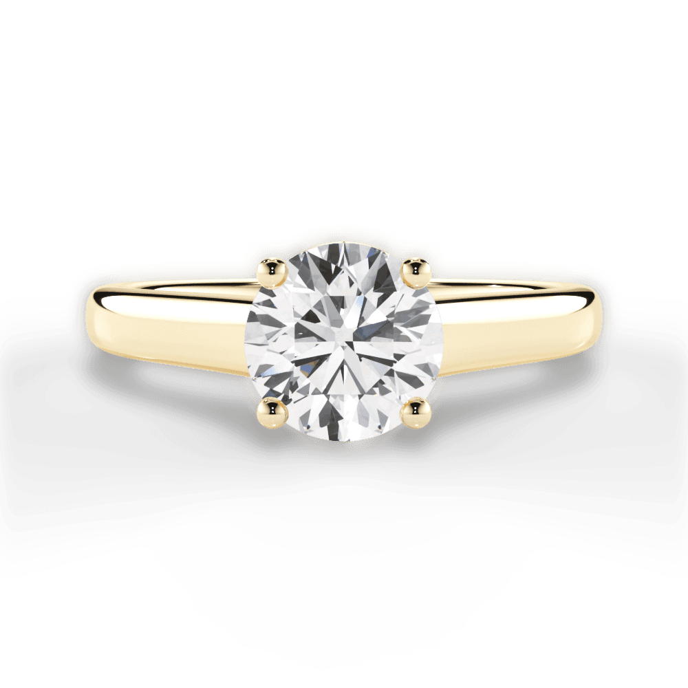 Ariana Round Cut Lab Grown Diamond 18Kt Yellow Gold Engagement Ring
