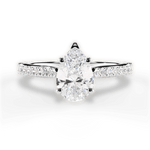 Frances Pear Cut Lab Grown Diamond Platinum Engagement Ring
