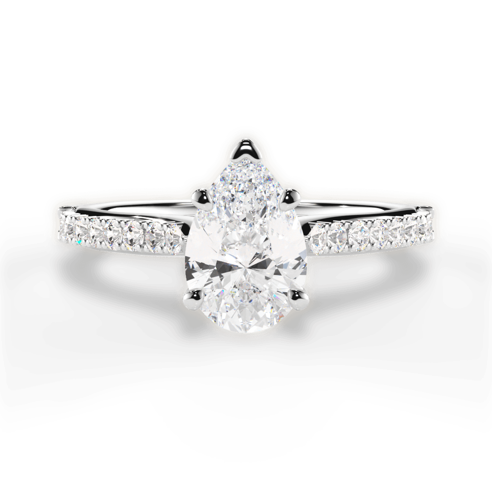 Frances Pear Cut Lab Grown Diamond Platinum Engagement Ring