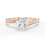 Elise Heart Cut Lab Grown Diamond 18Kt Rose Gold Engagement Ring