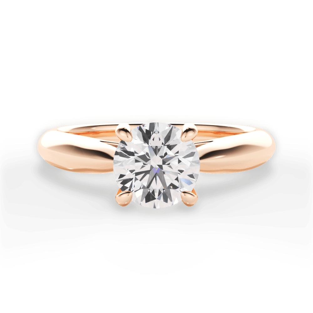 Dolores Round Cut Lab Grown Diamond 18Kt Rose Gold Engagement Ring