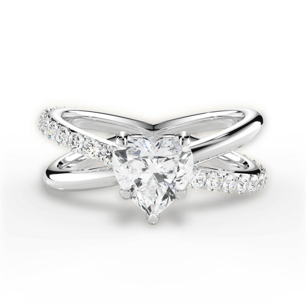Jennifer Heart Cut Lab Grown Diamond Platinum Engagement Ring