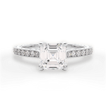 Gilda Asscher Cut Lab Grown Diamond 14Kt White Gold Engagement Ring