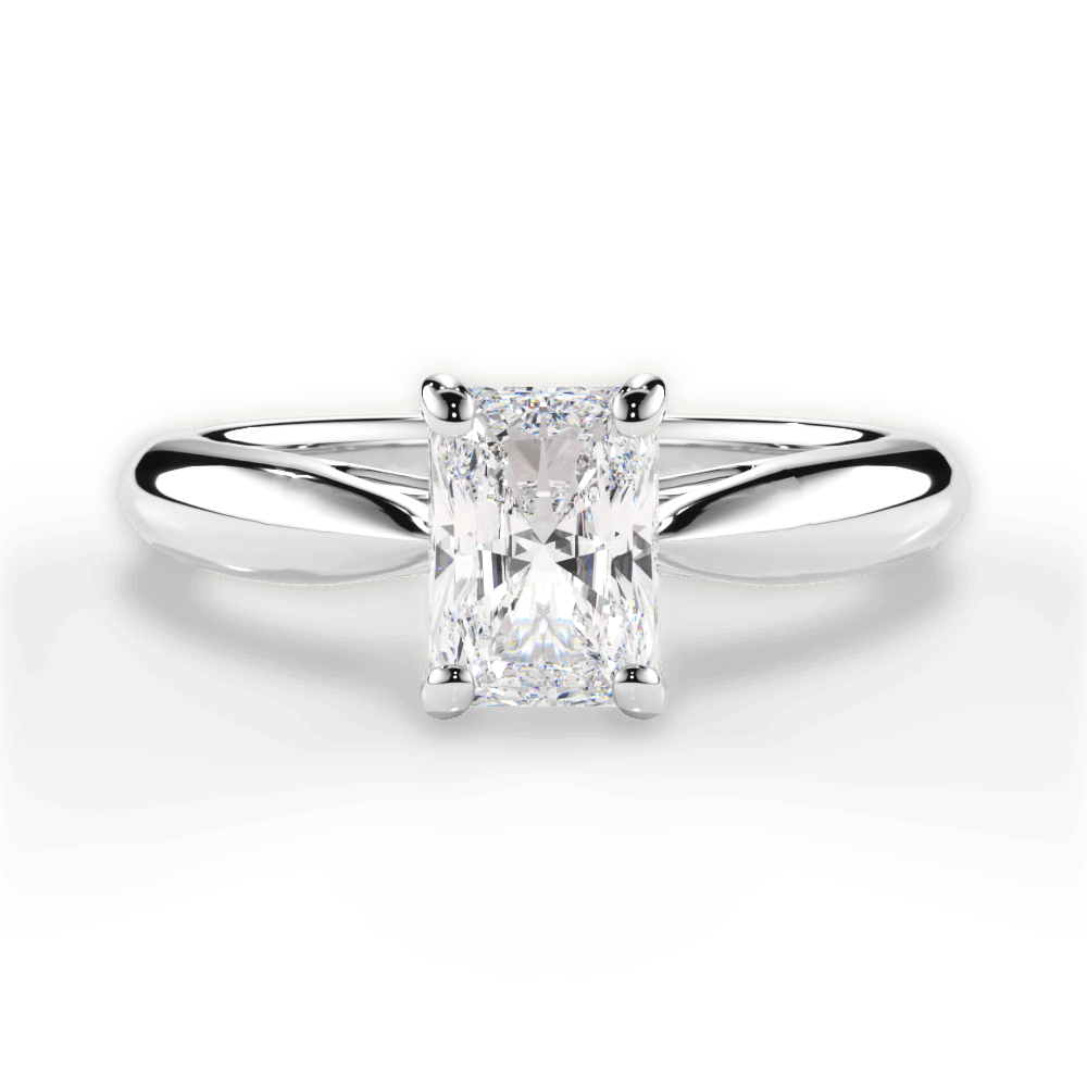 Amy Radiant Cut Lab Grown Diamond 18Kt White Gold Engagement Ring