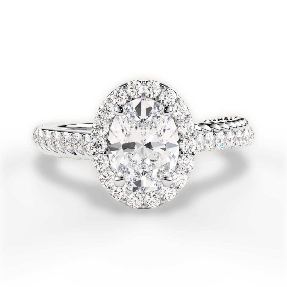 Kim Oval Cut Lab Grown Diamond Platinum Engagement Ring