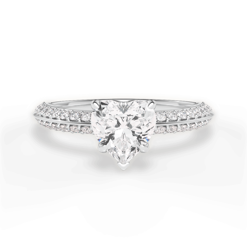 Gail Heart Cut Lab Grown Diamond 18Kt White Gold Engagement Ring