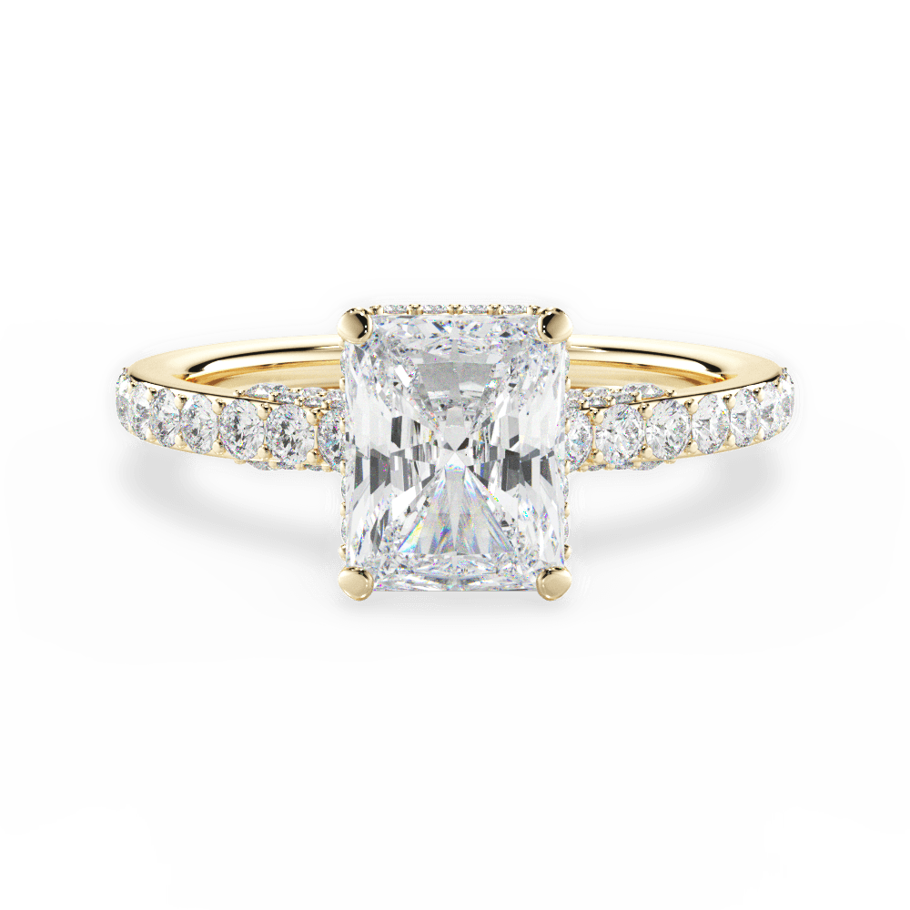 Laura Radiant Cut Lab Grown Diamond 18Kt Yellow Gold Engagement Ring