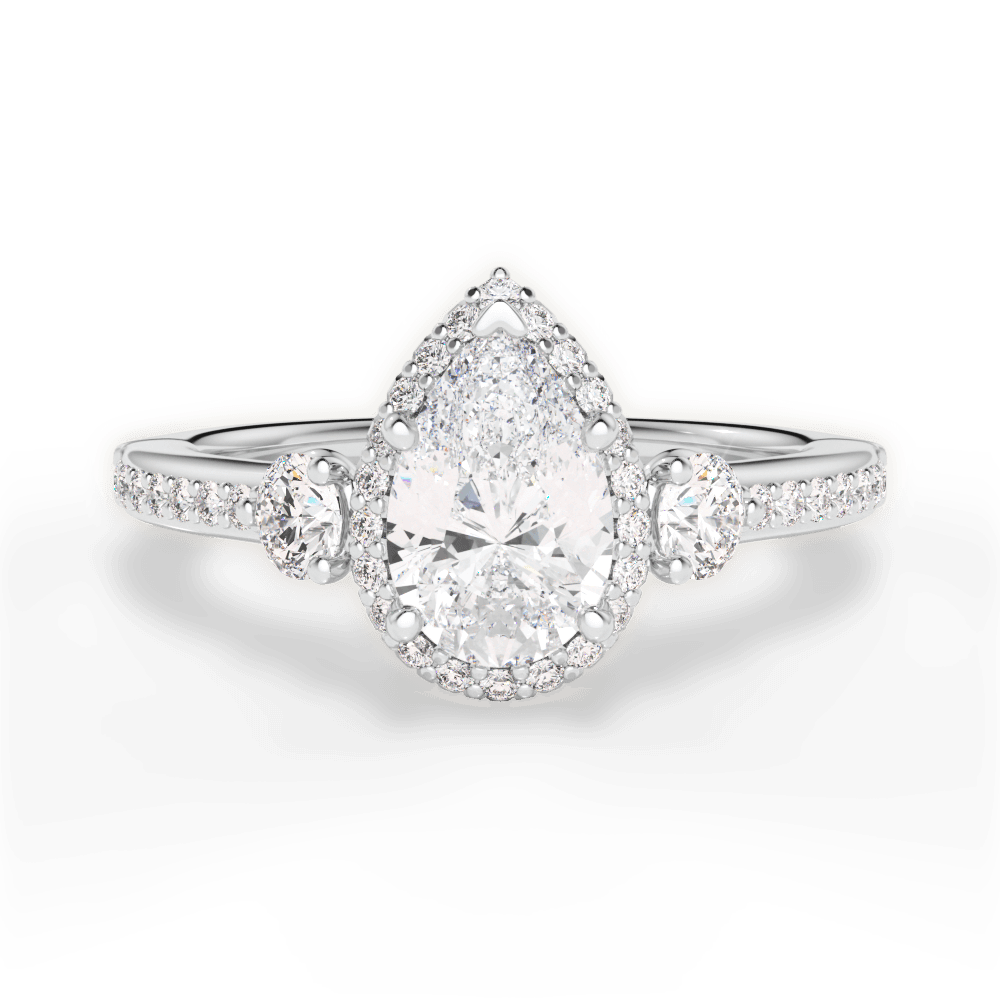 Julia Pear Cut Lab Grown Diamond 18Kt White Gold Engagement Ring