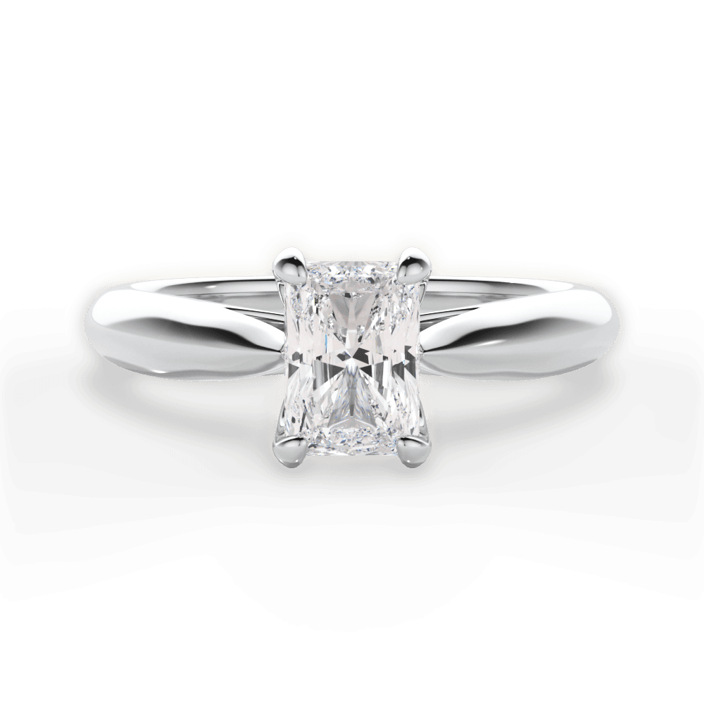 Beverly Radiant Cut Lab Grown Diamond Platinum Engagement Ring