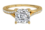 Elise Asscher Cut Lab Grown Diamond 18Kt Yellow Gold Engagement Ring