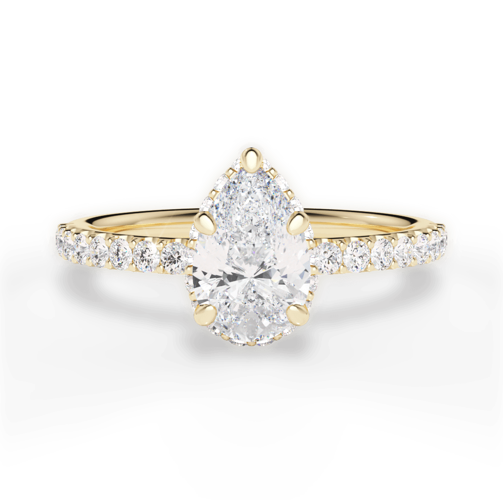 Isabella Pear Cut Lab Grown Diamond 18Kt Yellow Gold Engagement Ring