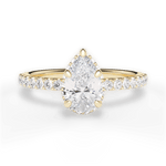 Isabella Pear Cut Lab Grown Diamond 18Kt Yellow Gold Engagement Ring