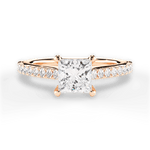Frances Princess Cut Lab Grown Diamond 18Kt Rose Gold Engagement Ring
