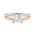 Kendra Princess Cut Lab Grown Diamond 18Kt Rose Gold Engagement Ring