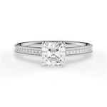 Janet Asscher Cut Lab Grown Diamond 18Kt White Gold Engagement Ring
