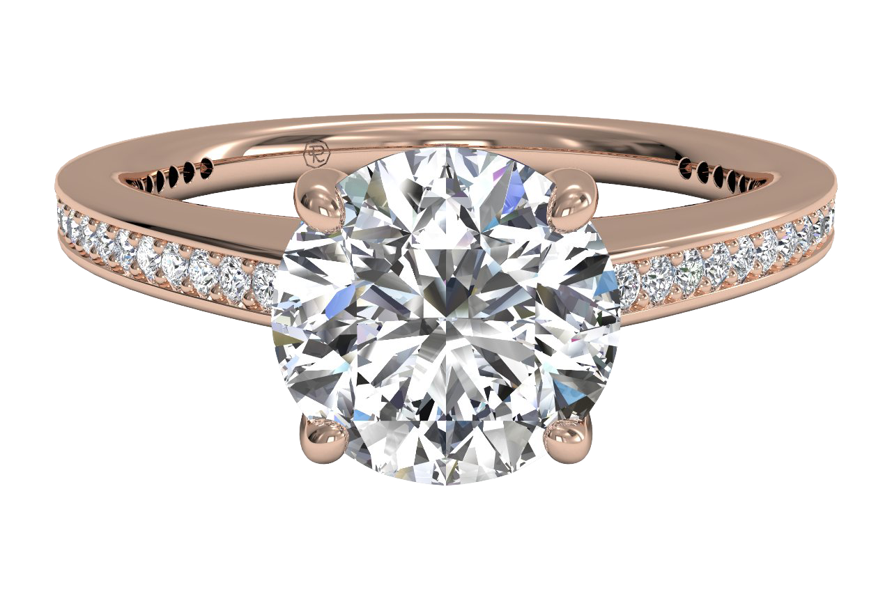 Judith Round Cut Lab Grown Diamond 18Kt Rose Gold Engagement Ring