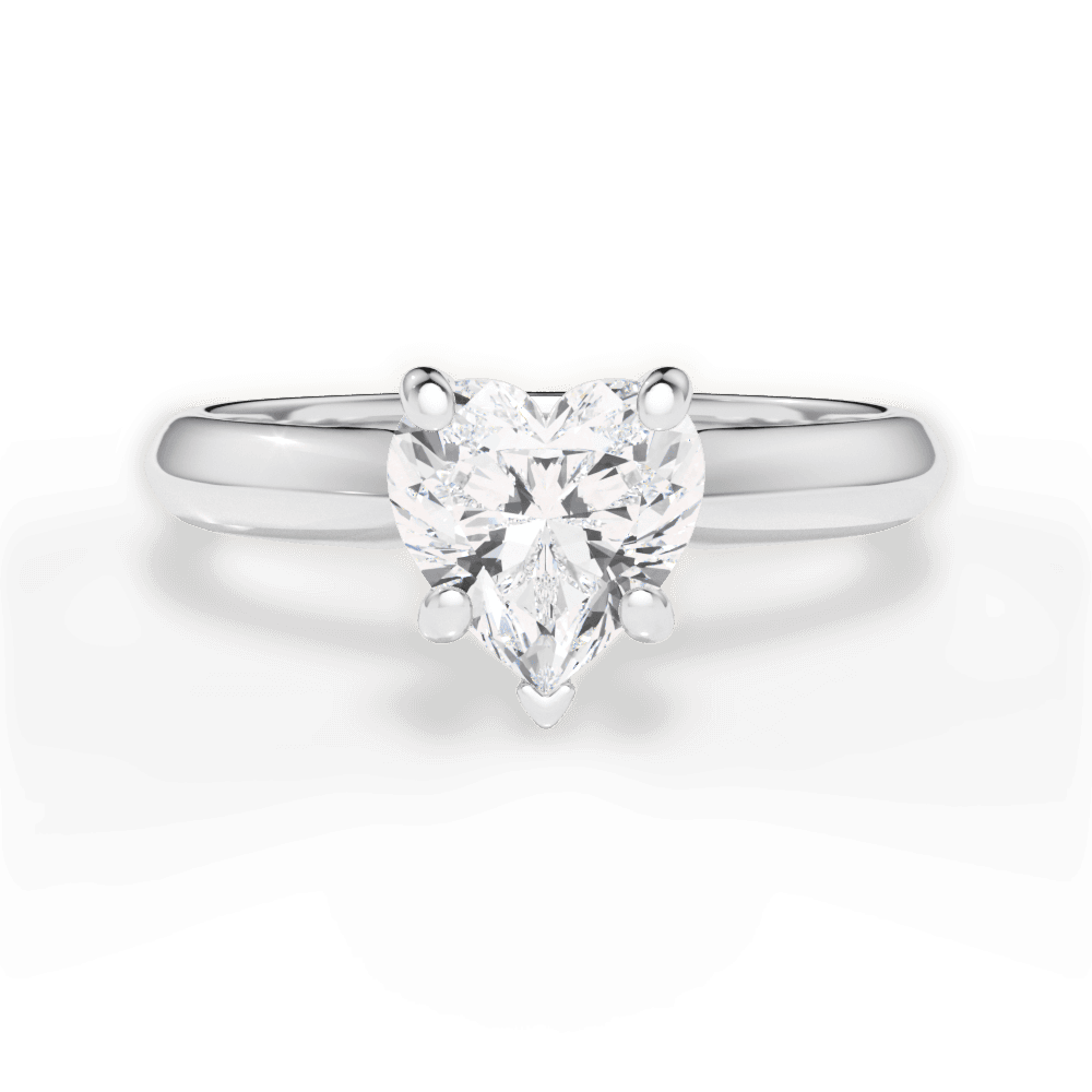 Aria Heart Cut Lab Grown Diamond 18Kt White Gold Engagement Ring