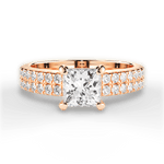 Kayla Princess Cut Lab Grown Diamond 18Kt Rose Gold Engagement Ring